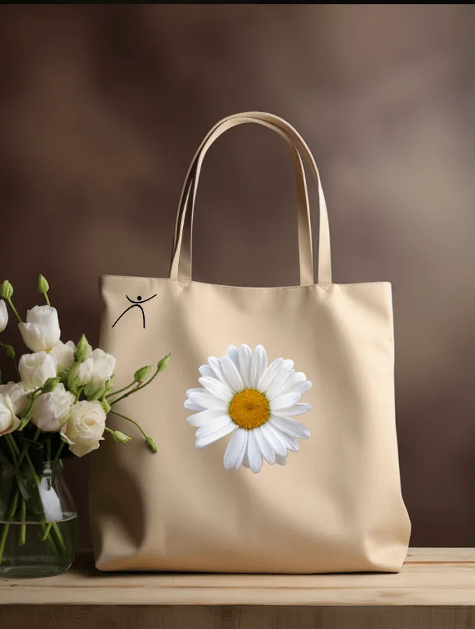 WHITE DAISY TOTE