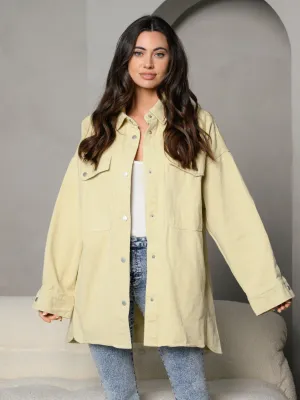 WOMEN'S BUTTON UP COLLAR WITH FRONT POCKET JACKET