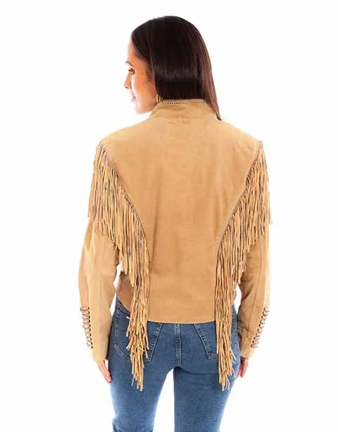 Women's Leather Jacket Collection Suede: Scully Western Fringe Whip Stitch