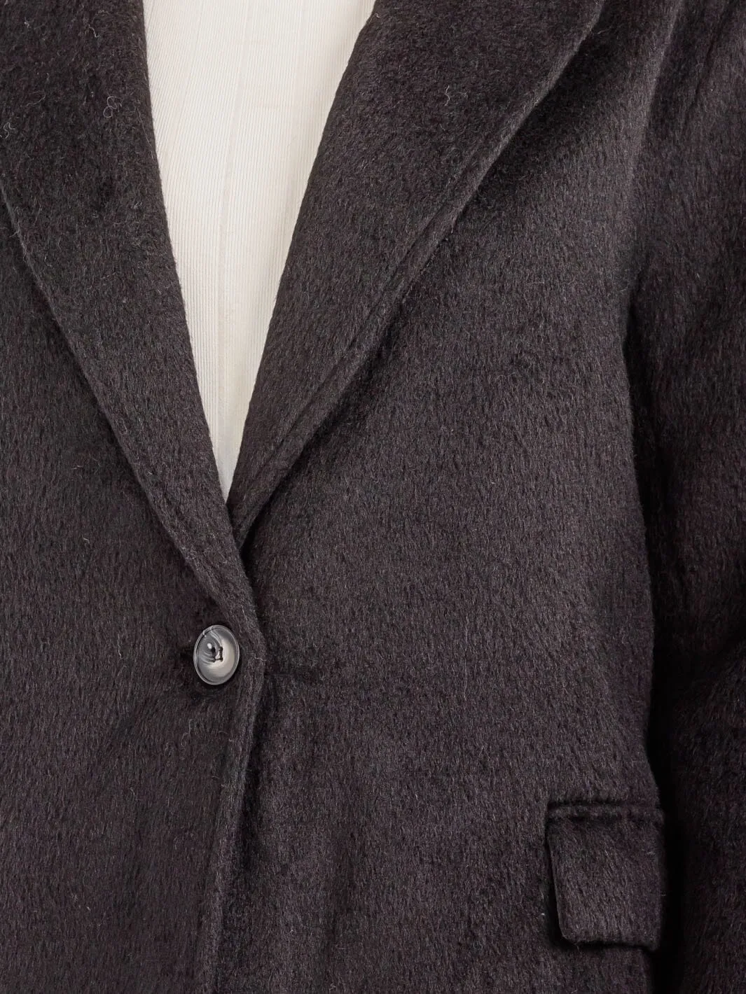WOMEN'S LONG SLEEVE BUTTON CLOSURE FRONT POCKETS COAT