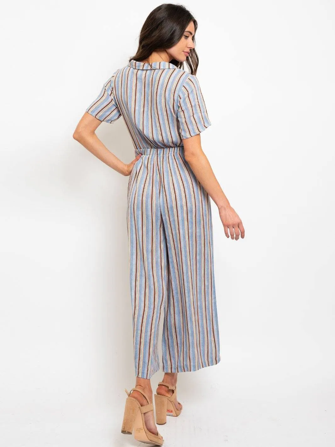 WOMEN'S MULTI STRIPES JUMPSUIT