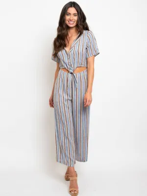 WOMEN'S MULTI STRIPES JUMPSUIT