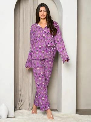 WOMEN'S WIDE LEG MULTI PRINT PANTS